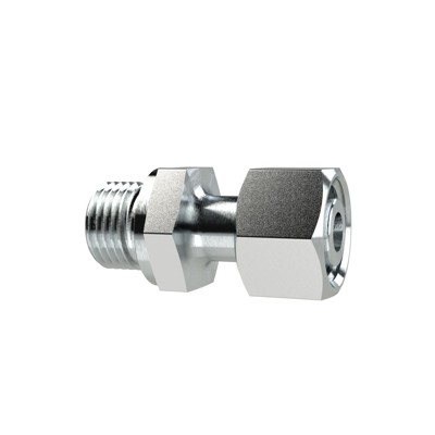 Bild von RIEGLER® - Einstellbare gerade Einschraubverschraubung, M27x2,0 A, Rohr-AØ20mm, Stahl verzinkt
