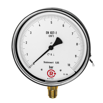 Bild von Feinmessmanometer, G 1/2" radial unten, 0-1,0 bar, Ø 160