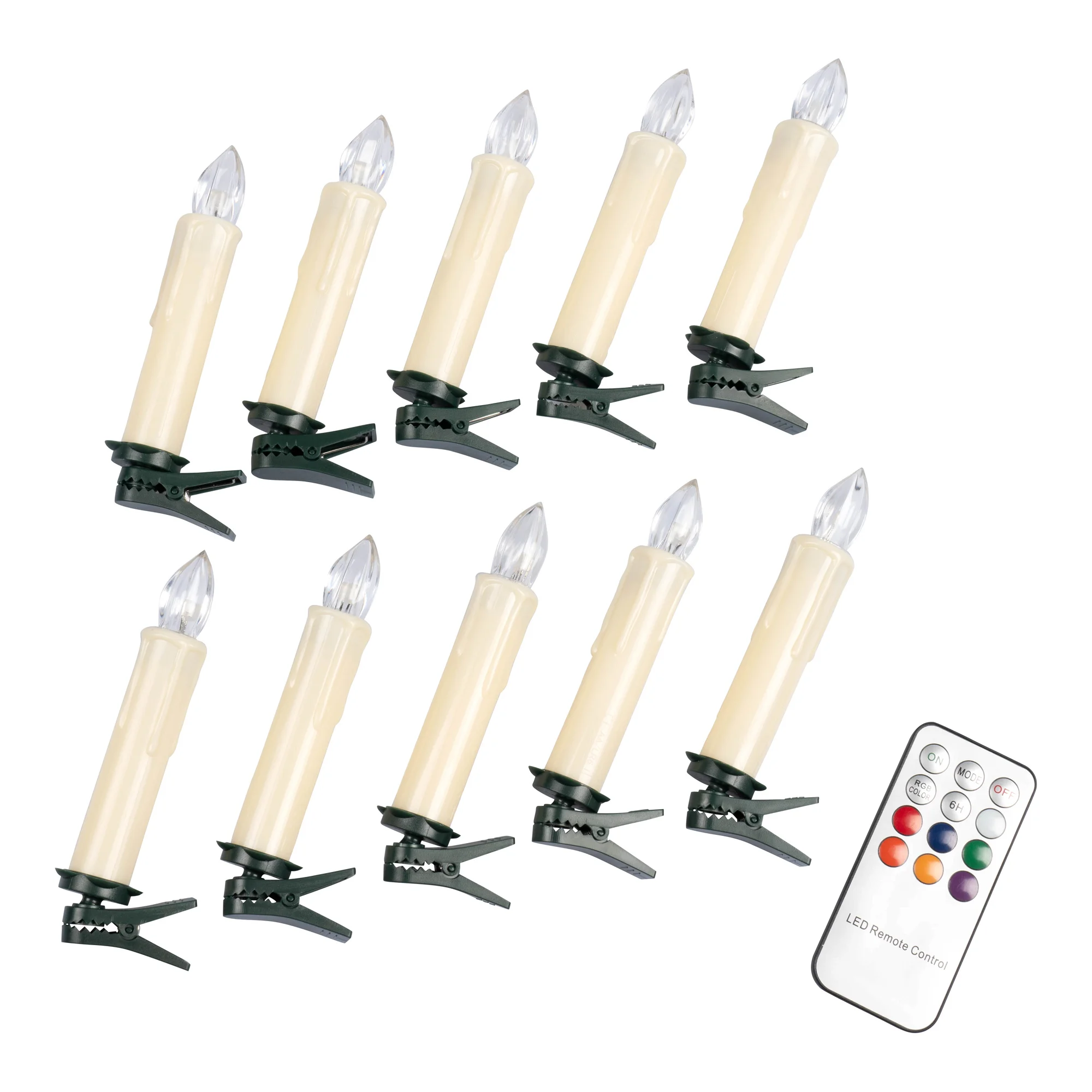 Bild von LED-Weihnachtsbaumkerzen, 10 Stück + Fernbedienung