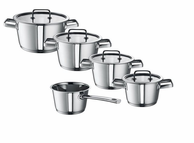 Bild von ROHE Germany Topf-Set Conia, Edelstahl 18/10 (Set, 9-tlg., 5 x Topf, 4 x Deckel), Ø Stieltopf 16cm, Kochtopf mit Deckel 16cm, 18cm, 20cm, 24cm