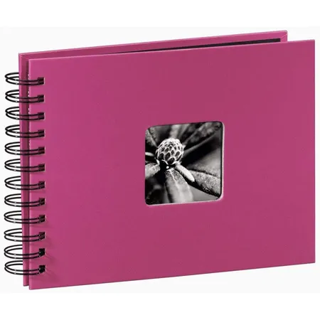 Bild von Hama Fotoalbum 24x17 cm (Spiral-Album mit 50 schwarzen Seiten, Fotobuch mit Pergamin-Trennblättern, Album zum Einkleben und Selbstgestalten) pink
