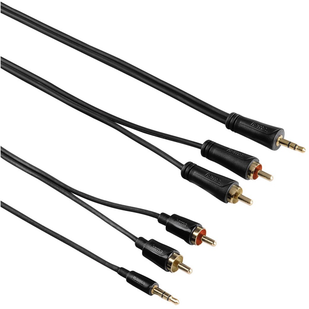 Bild von Audio-Kabel "Flexi-Slim", 3,5-mm-Klinken-Stecker Stereo - 2 Cinch-St, 1,5 m (00122302)