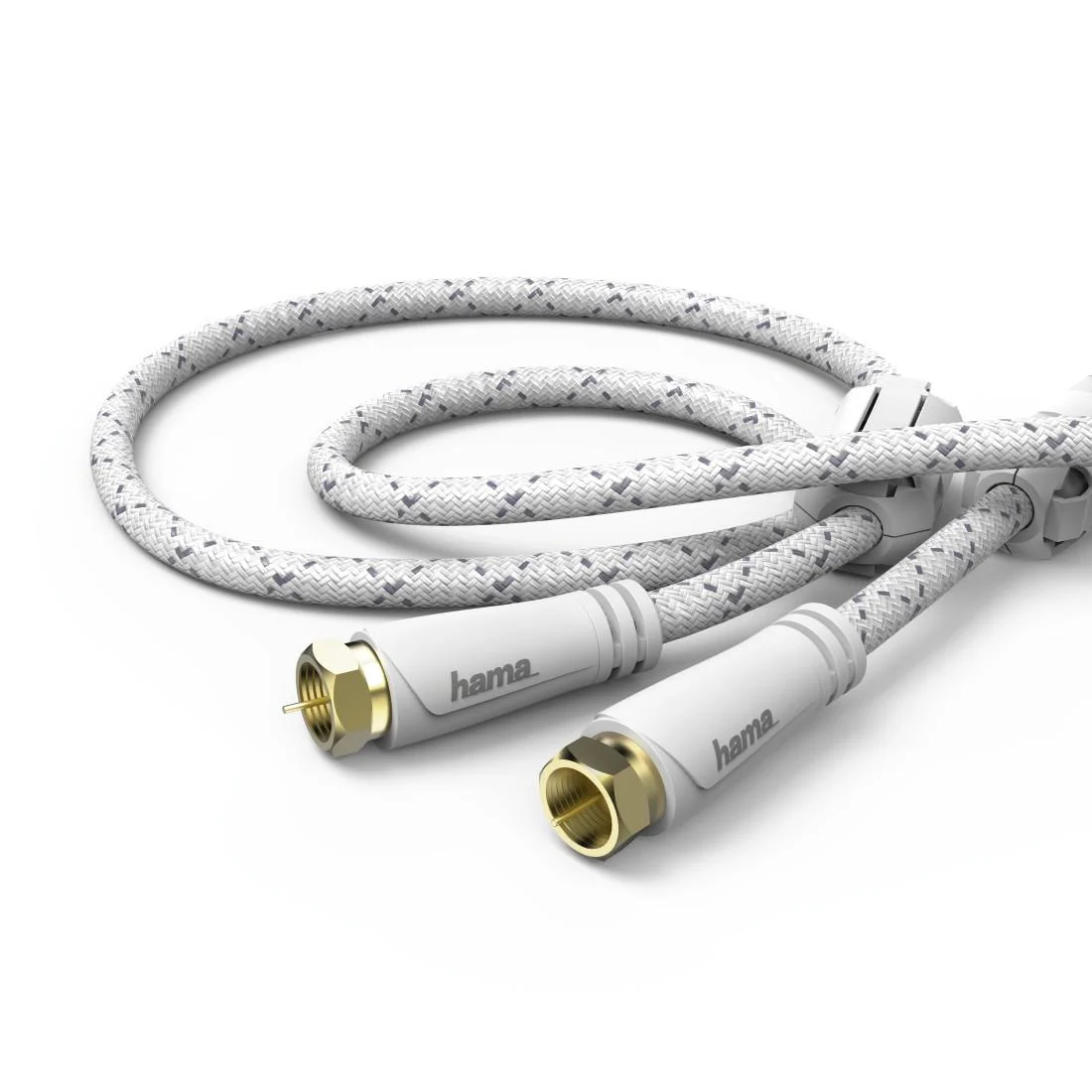 Bild von Hama Hama SAT-Anschlusskabel 1,5m F-Stecker weiß. Adapter F-Stecker zu F-Stecker zu F-Stecker