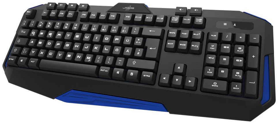 Bild von Urage Exodus 200 Unleashed Funk Gaming-Maus Deutsch, QWERTZ Schwarz Handballenauflage