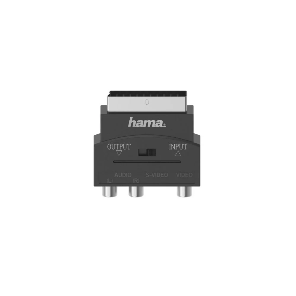 Bild von Hama Essential Line - Video- / Audio-Adapter - S-Video / Composite Video / Audio - SCART Stecker zu RCA, 4-poliger S-Video Gefäß - Schwarz - bi-direktional (00205268)