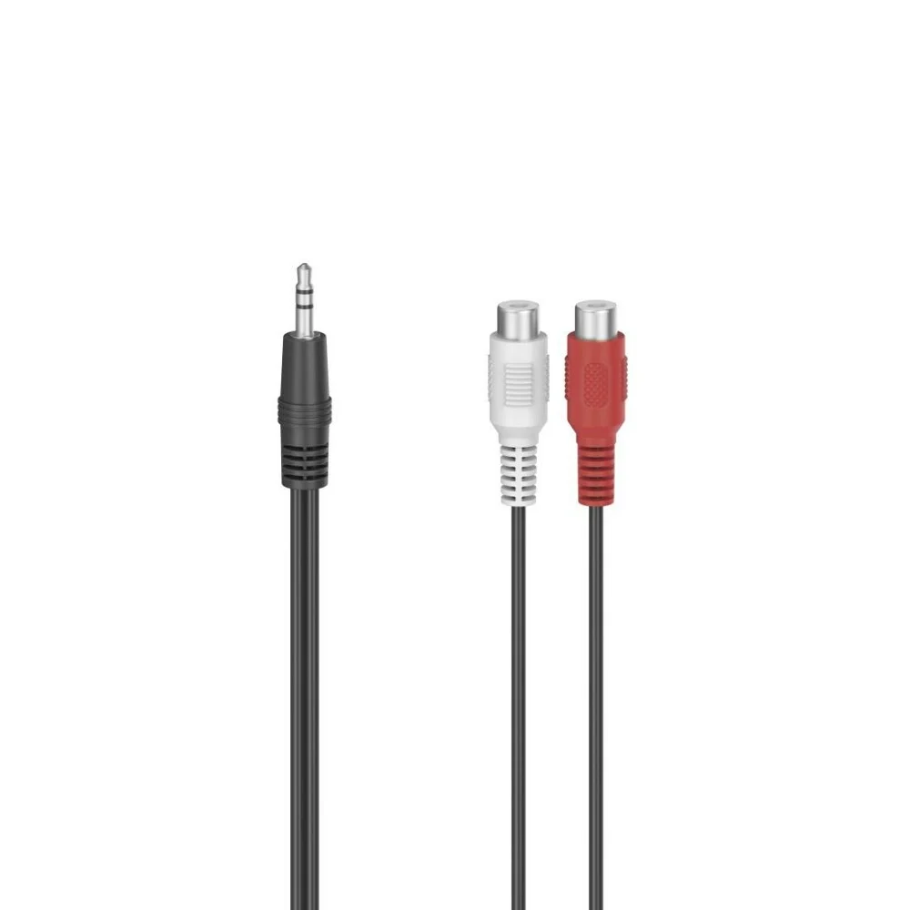 Bild von Hama 00205185 Cinch / Klinke Audio Adapter [1x Klinkenstecker 3.5mm - 2x Cinch-Kupplung] Schwarz