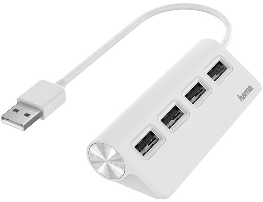 Bild von USB-Hub, 4 Ports, USB 2.0, 480 Mbit/s, Weiß (00200120)
