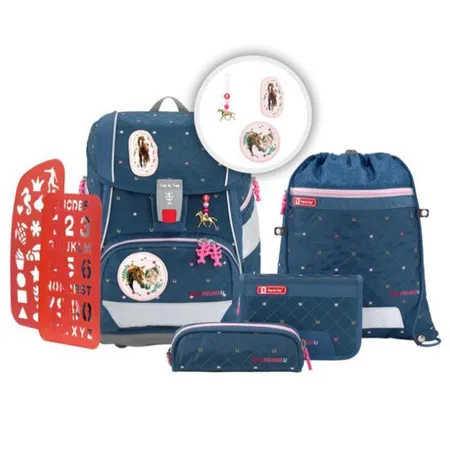 Bild von Step by Step 2IN1 Plus Spiegelburg Schulranzen-Set, Pferdefreunde „True Love“, 6-teilig, blau, ergonomischer Tornister, höhenverstellbar, für Grundschule und Freizeit, 19 Liter