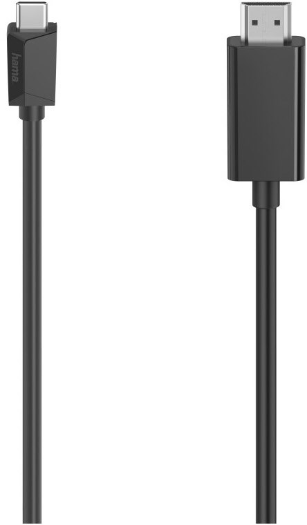 Bild von Hama Hama Video-Kabel 3m USB-C zu HDMI schwarz. Adapter USB-C-Stecker, HDMI-Stecker zu USB-C zu HDMI
