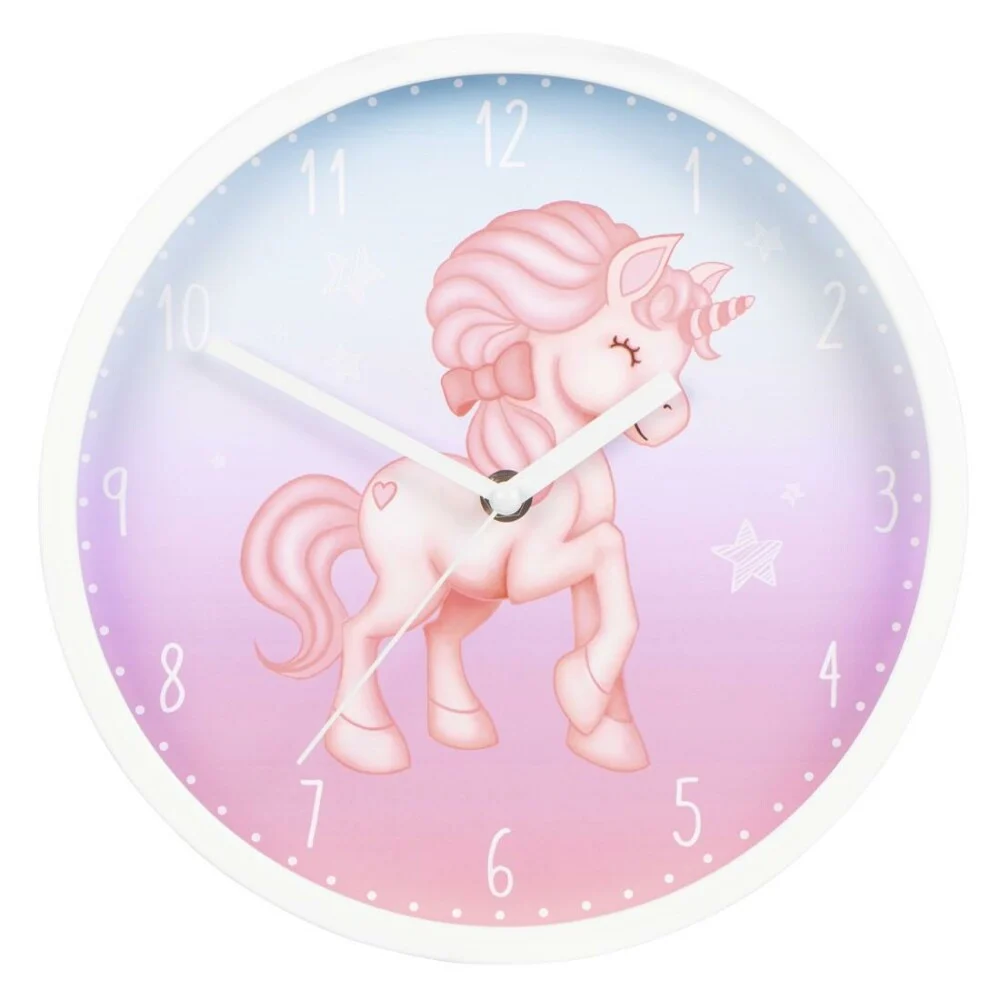 Bild von Hama Magical Unicorn Quarzwanduhr Rund Blau - Pink - Weiß (00186426)