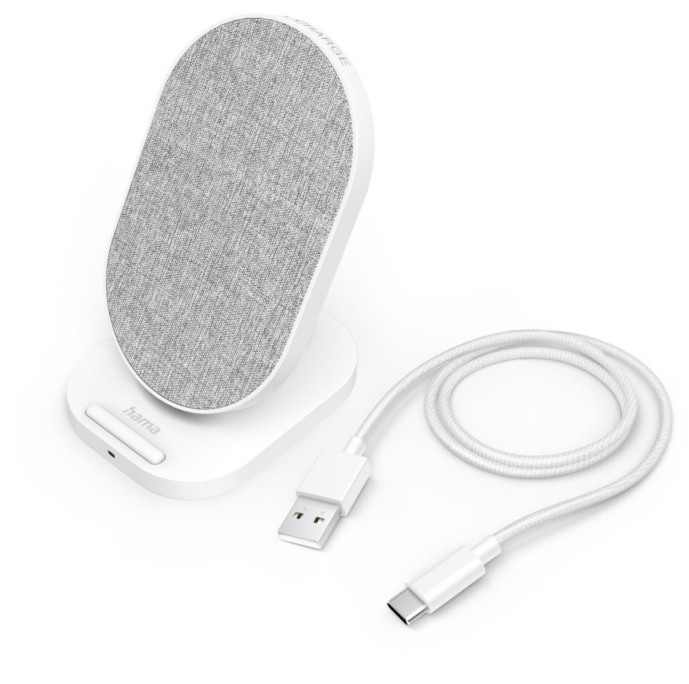 Bild von Hama Wireless Charger, induktive Ladestation, 10W (Qi Ladestation, Ladestation, Handy Ladestation, Schnellladegerät, Fast Charge, kabellos laden, Induktions Ladegerät) weiß