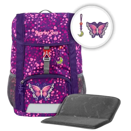 Bild von Step by Step Schulranzen Kinderrucksack KID SHINE Butterfly Night Ina 3-teilig (3-teilig), Kindergarten, Vorschule, mit Sitzkissen