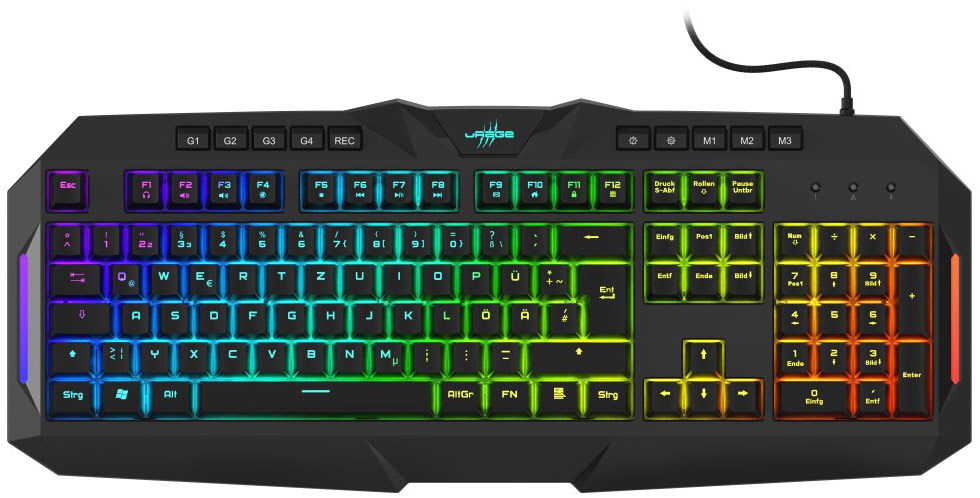 Bild von uRage Gaming-Keyboard Exodus 700 Semi-Mechanical, halbmechanische Tastatur, vollprogrammierbare Tasten, RGB-Beleuchtung, in Schwarz