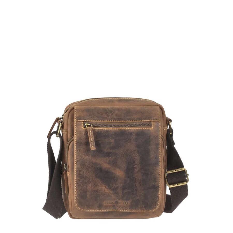 Bild von Greenburry Umhängetasche "Vintage" Leder, Schultertasche, Herrentasche 21x25cm, antik Look