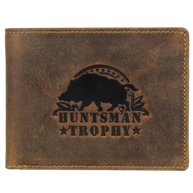 Bild von Greenburry Vintage Huntsman Trophy RFID Leder Geldbörse Portemonnaie BV-1796-HT-WB Wild Boar Wildschwein, Farbe:Braun