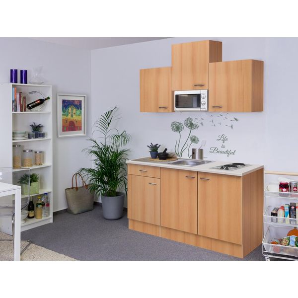 Bild von Flex-Well Classic Singleküche Nano 150 cm Buche Nachbildung