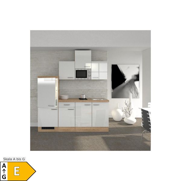 Bild von Flex-Well Küche »Florenz«, Breite 210 cm, mit Kühlgerät und Glaskeramikkochfeld sowie Mikrowelle