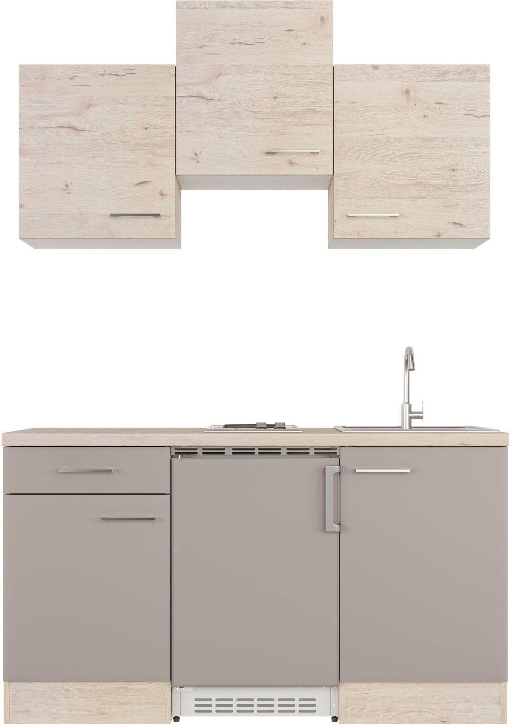 Bild von Flex-Well Pantryküche "Riva", Breite 150,5 cm, mit Unterbau-Kühlschrank, Kochfeld und Spüle
