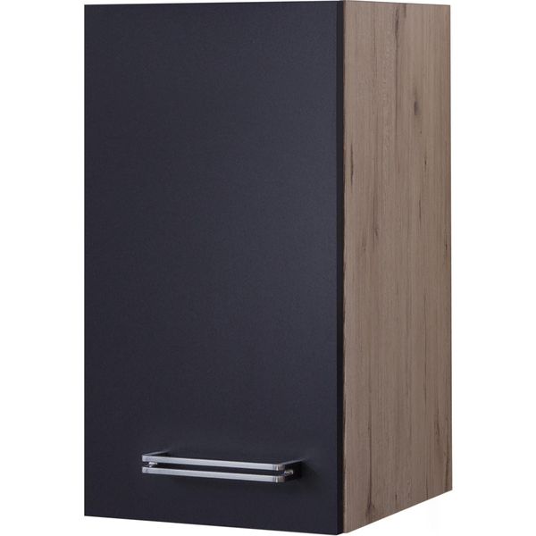 Bild von Smart Möbel Hängeschrank Küche - 30 cm breit - Anthrazit San Remo Eiche – Lino