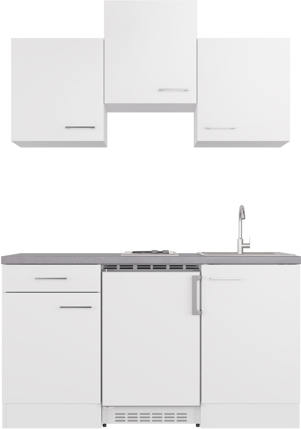 Bild von Flex-Well Pantryküche "Kopenhagen", Breite 150,5 cm, mit Unterbau-Kühlschrank, Kochfeld und Spüle