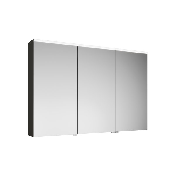 Bild von Burgbad Eqio Spiegelschrank mit horizontaler LED-Beleuchtung und Waschtischbeleuchtung, 3 Türen, mittlerer Anschlag links, 1200x800mm, SPGT120R, Korpus: Grau Hochglanz