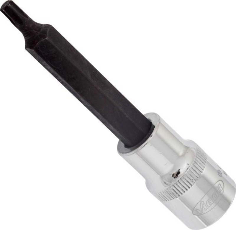 Bild von Vigor, Steckschlüssel + Stecknuss, T Schraubendreher-Einsatz ∙ V2163 ∙ Vierkant12,5 mm (1/2 Zoll) ∙ T Profil ∙ T27