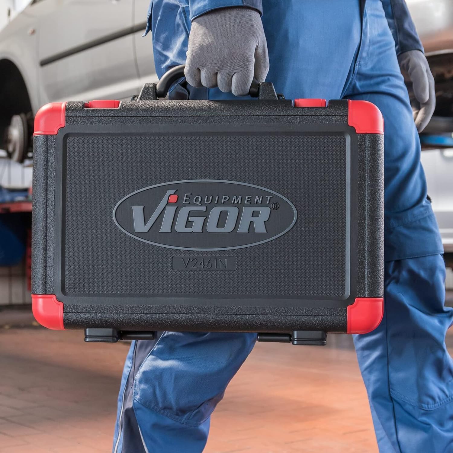 Bild von ViGOR Steckschlüssel Satz V5461, 133 Werkzeuge, 1/4 Zoll, 3/8 Zoll, 1/2 Zoll Vierkant Antrieb und Bit-Satz, in robustem Werkzeugkoffer, verschiedenste Größen
