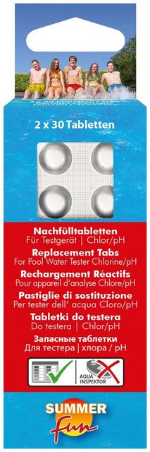 Bild von SUMMER FUN Poolpflege "Nachfülltabletten", (Packung, 2x 30 Tabletten), für Wassertestgerät Chlor/pH-Wert