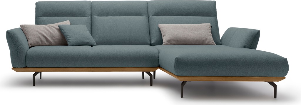 Bild von Creation BY ROLF BENZ Ecksofa "hs.460", Sockel in Nussbaum, Winkelfüße in Umbragrau, Breite 298 cm