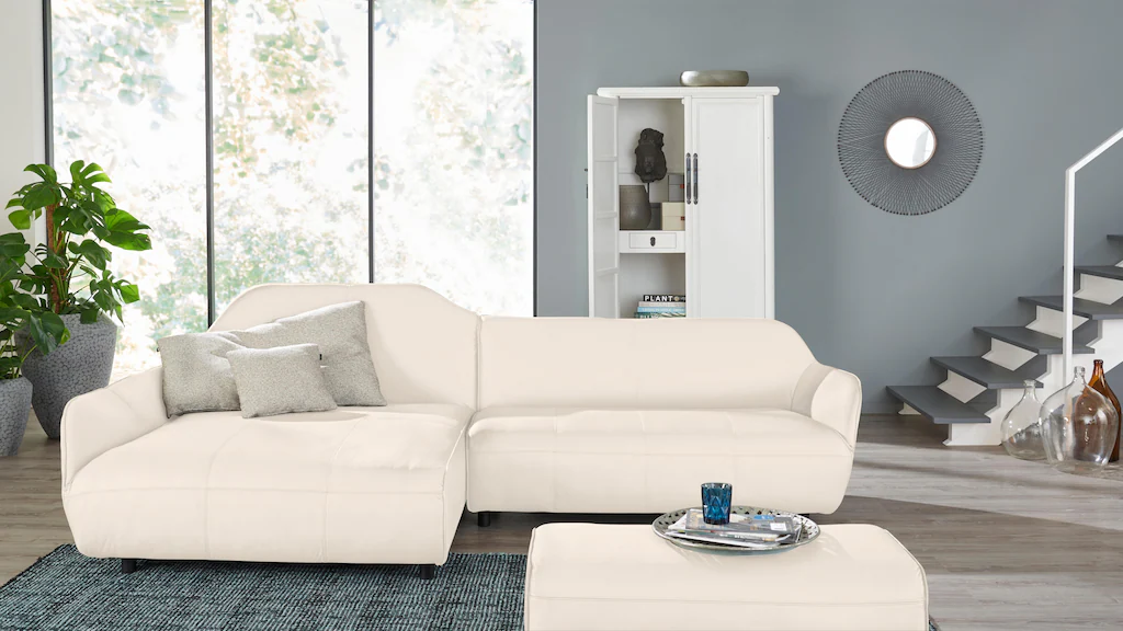 Bild von Creation BY ROLF BENZ Ecksofa "CR.480, Designecksofa, L-Form", Wahlweise aus Leder oder Chenille