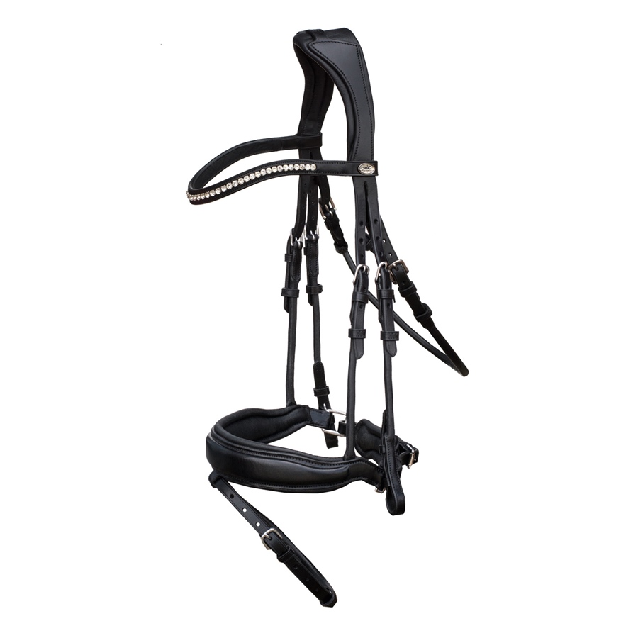 Bild von Schockemöhle Malibu Trense anatomisch ohne Zügel Größe: WB Farbe: Black/Silver