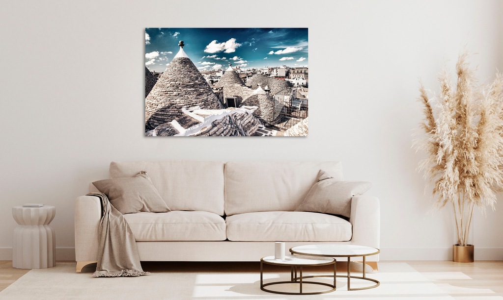 Bild von queence Acrylglasbild »Ellos«, Landschaft-Stadt-Italien-Himmel, (1 St.), Fine Art-Print in Galeriequalität