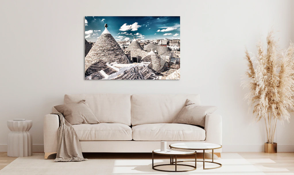 Bild von queence Acrylglasbild »Ellos«, Landschaft-Stadt-Italien-Himmel, (1 St.), Fine Art-Print in Galeriequalität
