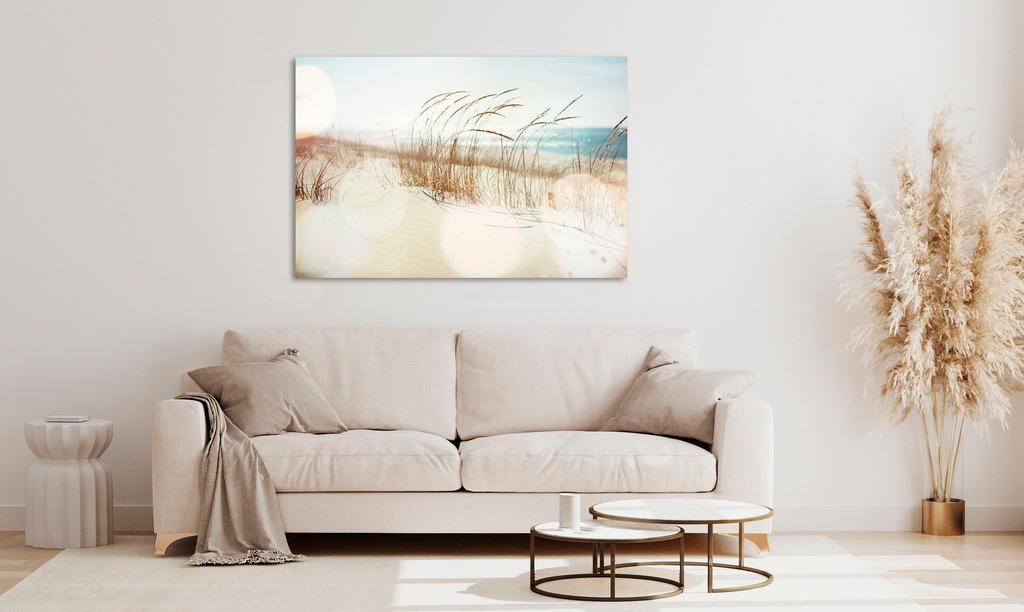 Bild von queence Acrylglasbild »Estan«, Strand-Himmel-Düne-Deutschland-Gräser-Meer-Meer Bilder-Spa-Steg, (1 St.), Fine Art-Print in Galeriequalität