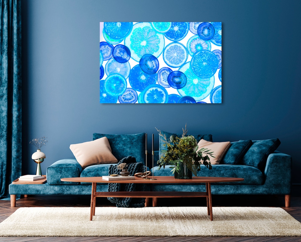Bild von Cuadros Lifestyle Markerboard/Magnettafel/Whiteboard aus Acrylglas inkl. Boardmarker und 10 Supermagneten, Größe:90x60 cm, Farbe:Dunkelblau