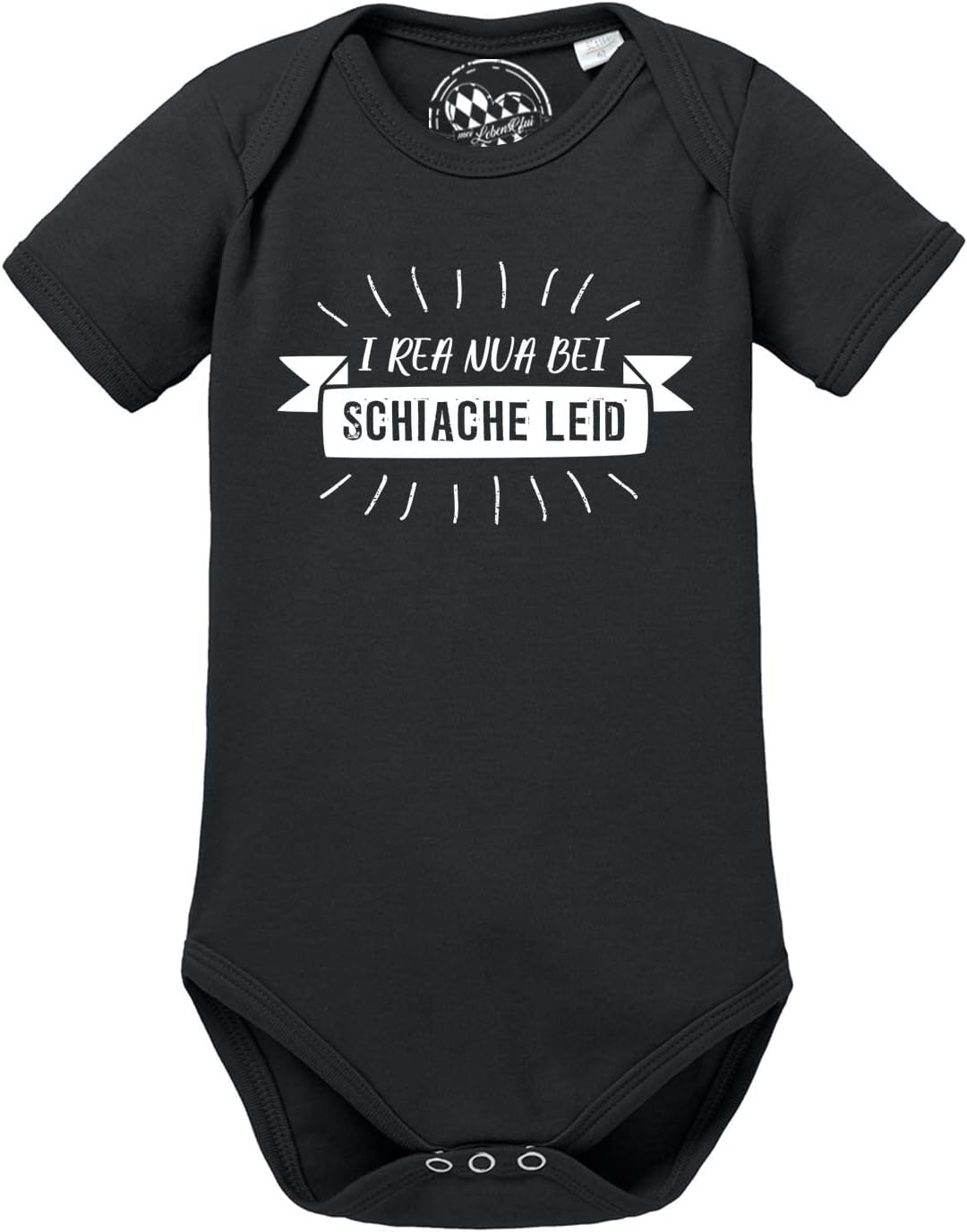 Bild von Bavariashop bayerischer Baby Body mit Spruch I rea nua... - 74 - rosa - lustiger Baby-Strampler