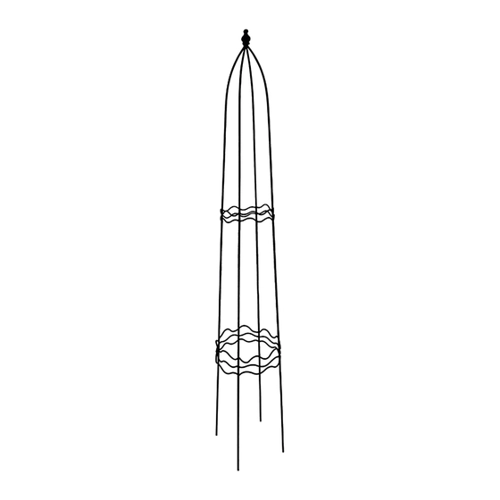 Bild von Rankhilfe Obelisk Rund 140 cm x Ø 19 cm Schwarz – Der ideale Partner für Kletterpflanzen