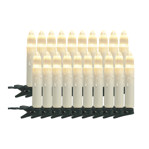 Bild von LED-Kerzen-Lichterkette 20 LEDs Warmweiß Grünes Kabel 12,9 m
