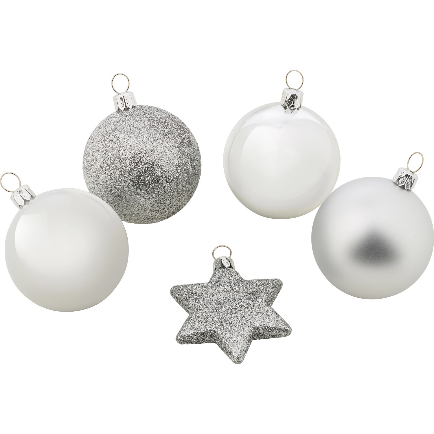 Bild von Weihnachtskugel-Set 50-teilig Silber