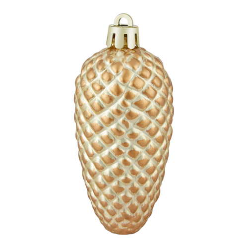 Bild von Baumschmuck-Set Tannenzapfen Champagner 4 Stück