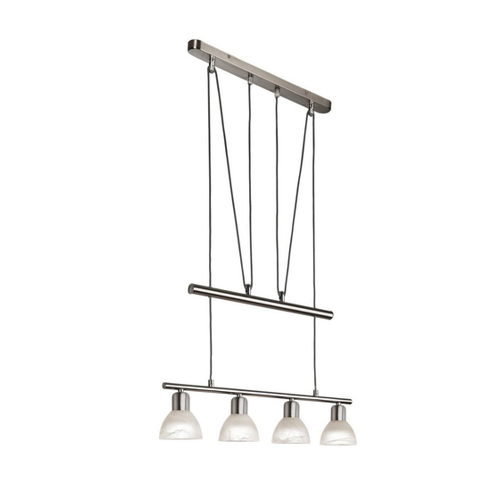 Bild von Moderne 4-flammige Pendelleuchte mit Alabasterglas