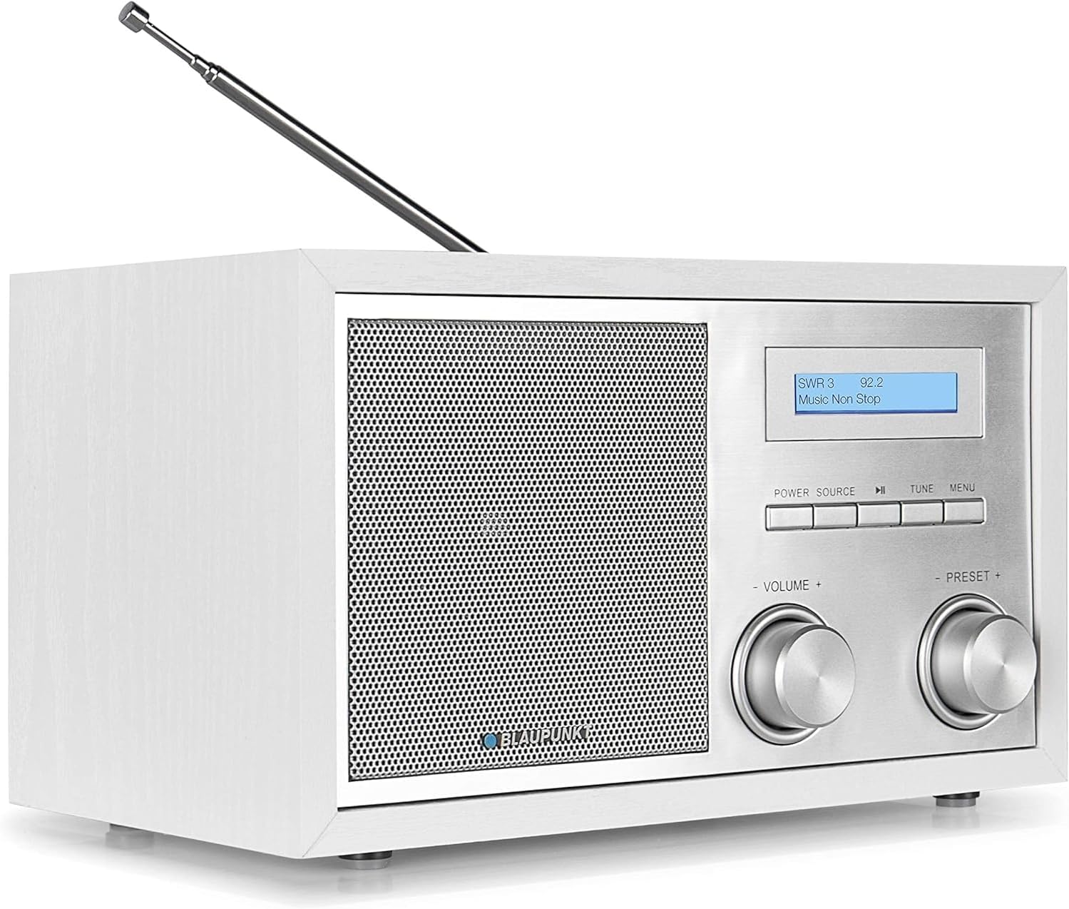 Bild von Blaupunkt Nostalgieradio RXD 180 DAB+ mit AUX IN und Bluetooth, UKW PLL Radio mit RDS, 5 Watt RMS, LC-Farbdisplay, Küchenradio mit einfacher Bedienung, mit Kopfhöreranschluss, Drehregler, Walnuss
