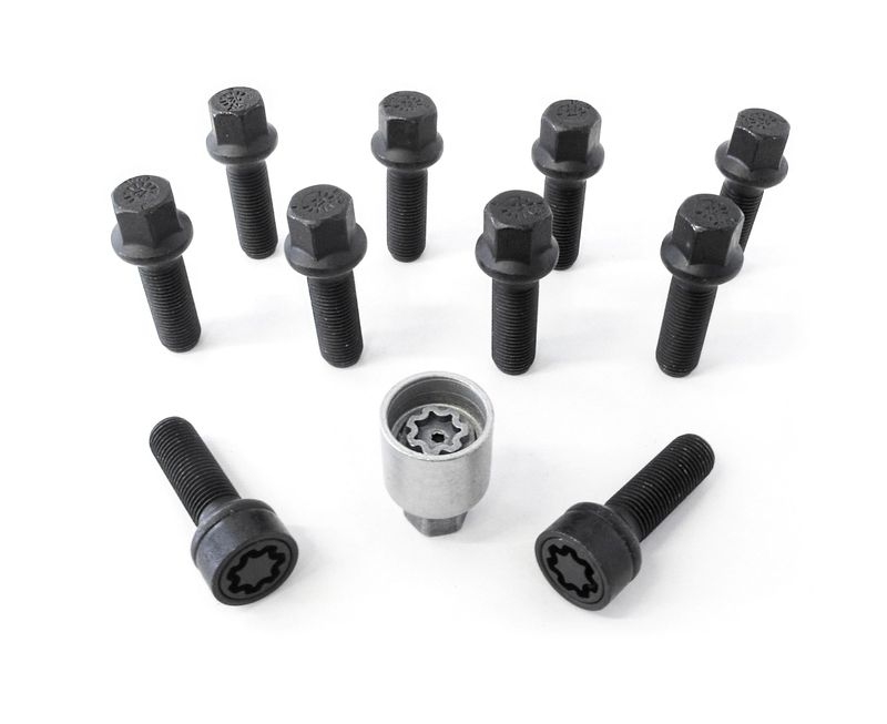 Bild von HR 10x Kugelbundschraube M14x1,5x50mm SW17 Radius 14mm Radschraube schwarz  B1455002SET