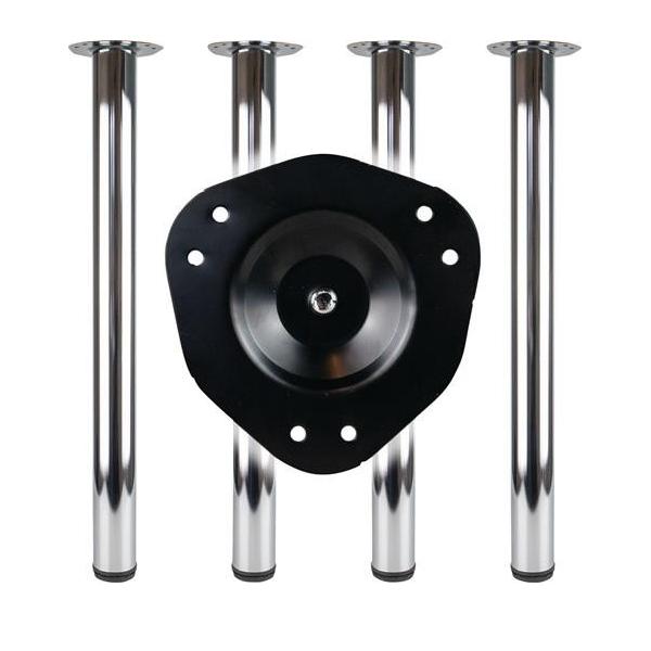 Bild von BMB, Tischbeine + Tischgestell, Tischbein-Set Edelstahl-Effekt 80 mm Höhe 710 mm Platten-Befestigung