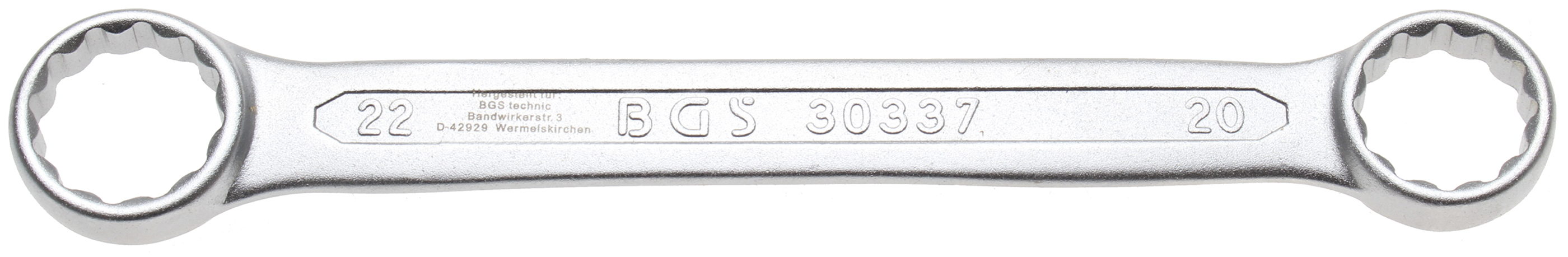 Bild von BGS, Schraubenschlüssel, Doppel-Ringschlüssel extra flach SW 20 x 22 mm (22 mm, 20 mm)