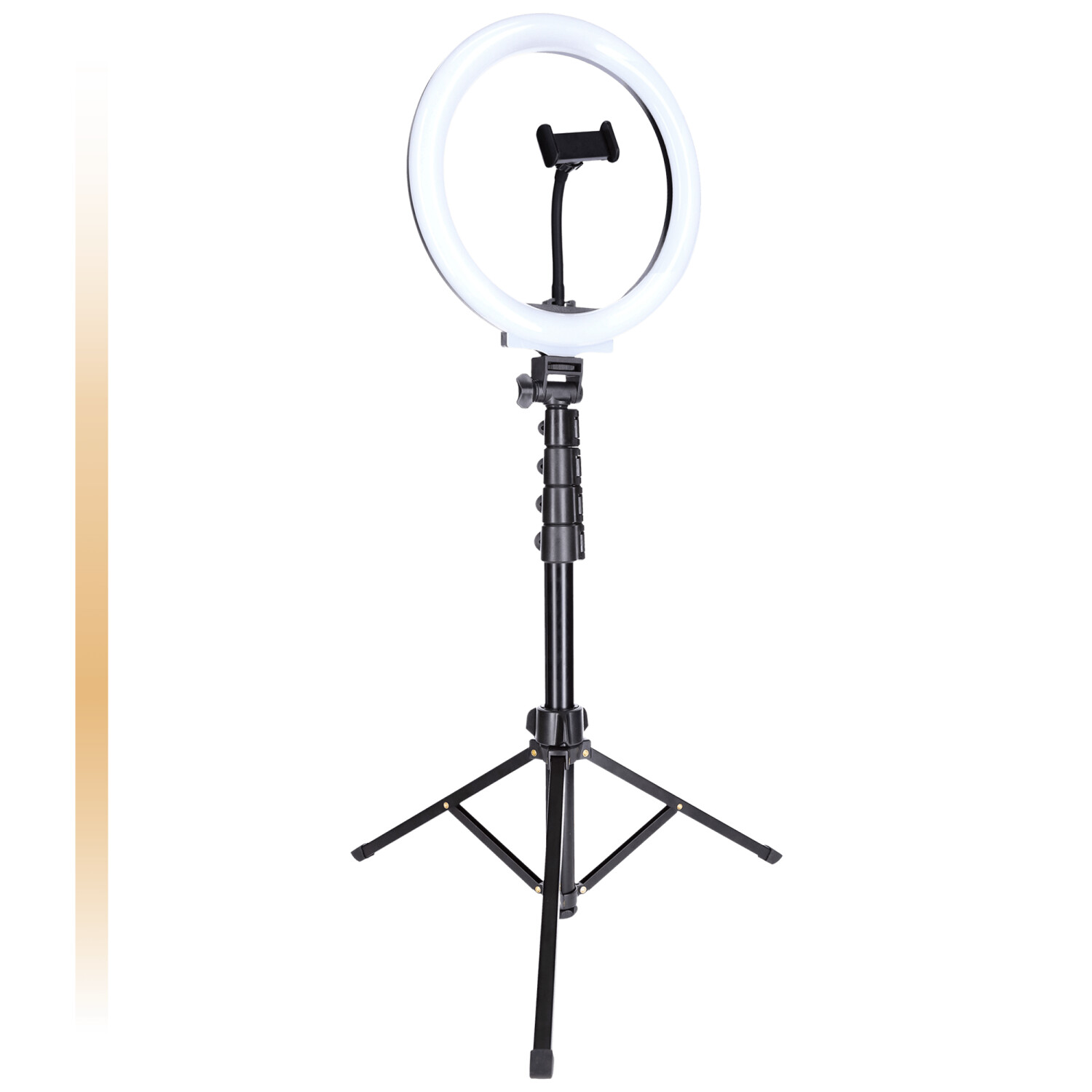 Bild von Rollei Lumis Comfort Ring Light Bi-Color, Ring-Licht mit Smartphone-Halterung, Smartphone Fernbedienung und Lampenstativ.120 LEDs (60 x Warmweiß und 60 x Kaltweiß), 28585, schwarz