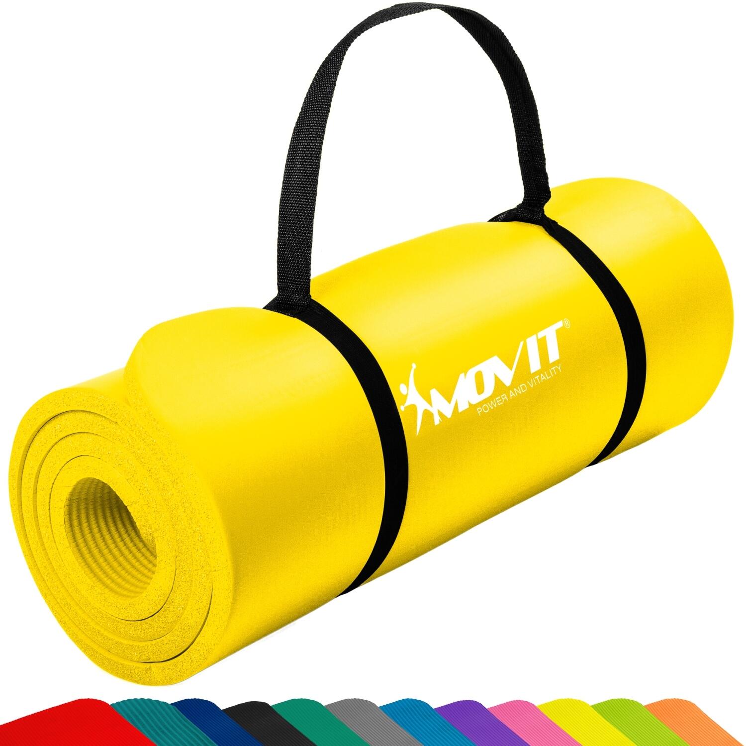 Bild von MOVIT Yogamatte XXL Pilates Gymnastikmatte, Yogamatte, Training (Schadstoffgeprüft, mit Verschlussband), 190x100x1,5cm oder 190x60x1,5cm oder 183x60x1,0cm, Größen-, Farbwahl
