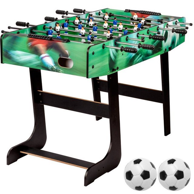 Bild von GAMES PLANET Kickertisch Games Planet Tischfussball „Belfast“, klappbar, Farbvarianten: Schwarz/weiß/Holzdekor hell oder Dunkelbraun/Soccer