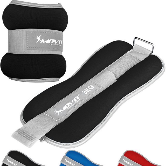 Bild von MOVIT Gewichtsmanschette 2er Set Gewichtsmanschetten Neopren Laufgewichte, (Set, 2er Set), mit Reflektormaterial, optional mit Frottee-Einsatz, 3 Farbvarianten