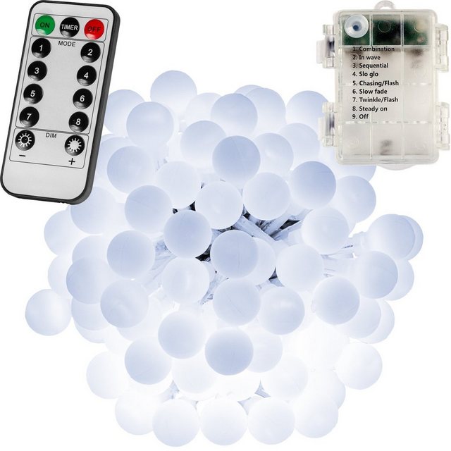 Bild von VOLTRONIC LED-Lichterkette 50 100 200 LED Party Kugel Lichterkette, für innen und außen, warmweiß/kaltweiß/bunt, IP44